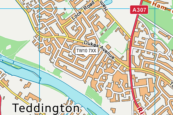 TW10 7XX map - OS VectorMap District (Ordnance Survey)