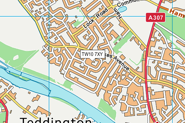 TW10 7XY map - OS VectorMap District (Ordnance Survey)