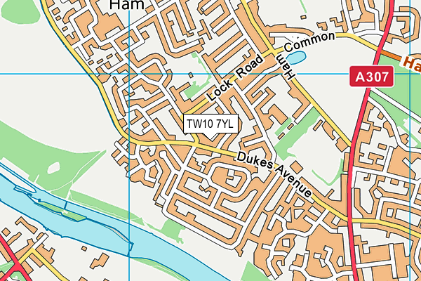 TW10 7YL map - OS VectorMap District (Ordnance Survey)