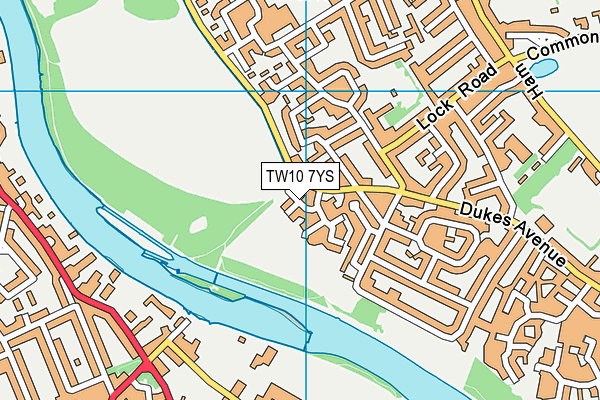TW10 7YS map - OS VectorMap District (Ordnance Survey)