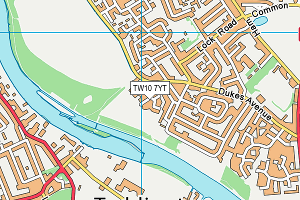 TW10 7YT map - OS VectorMap District (Ordnance Survey)