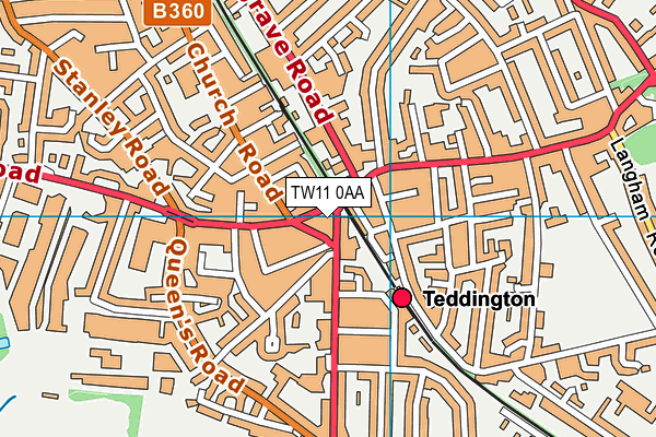 TW11 0AA map - OS VectorMap District (Ordnance Survey)