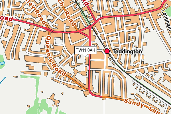 TW11 0AH map - OS VectorMap District (Ordnance Survey)