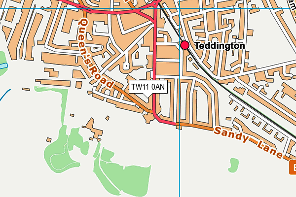 TW11 0AN map - OS VectorMap District (Ordnance Survey)