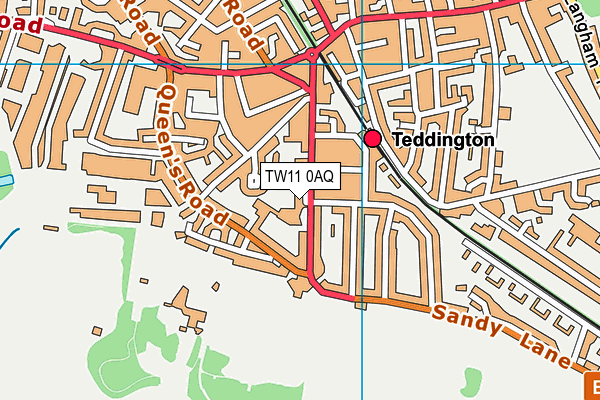 TW11 0AQ map - OS VectorMap District (Ordnance Survey)