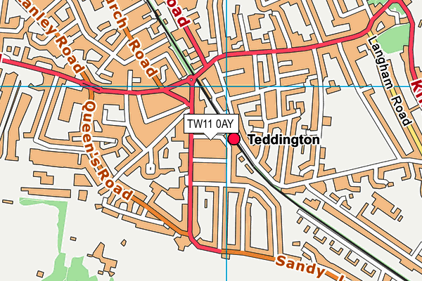 TW11 0AY map - OS VectorMap District (Ordnance Survey)