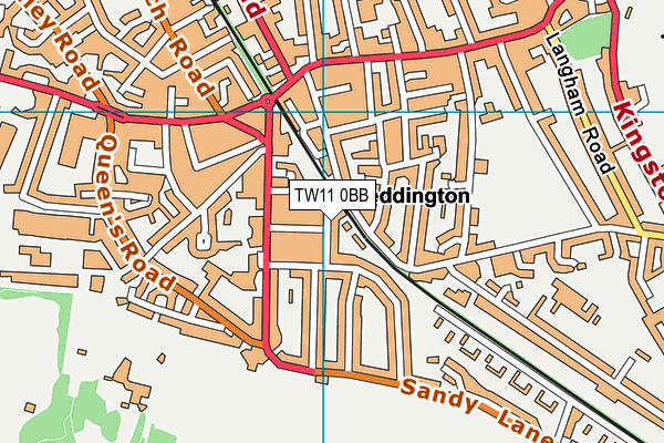 TW11 0BB map - OS VectorMap District (Ordnance Survey)