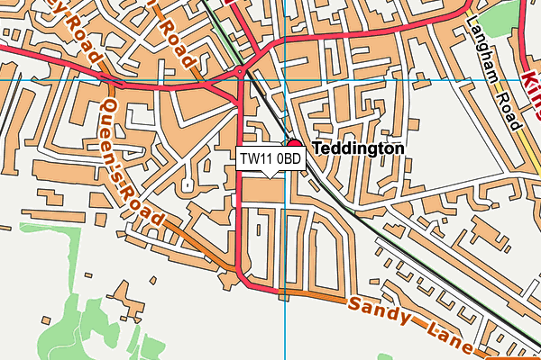 TW11 0BD map - OS VectorMap District (Ordnance Survey)