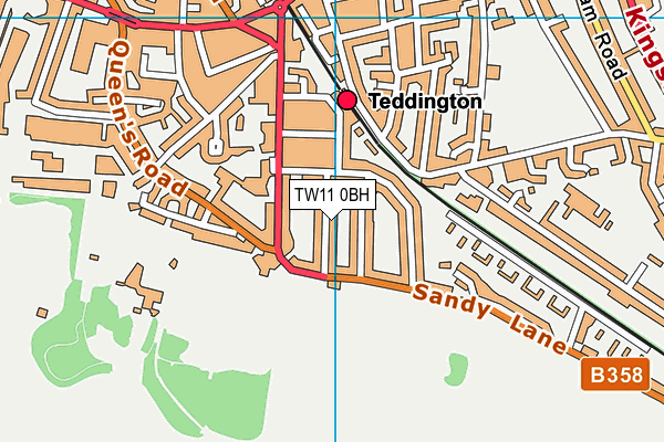 TW11 0BH map - OS VectorMap District (Ordnance Survey)