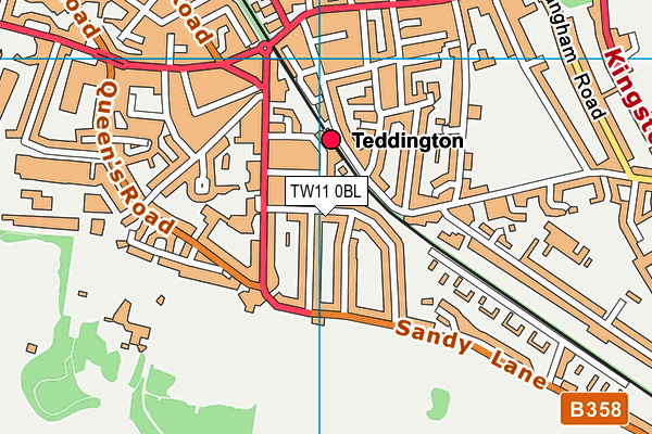 TW11 0BL map - OS VectorMap District (Ordnance Survey)