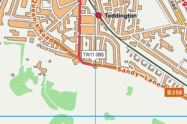 TW11 0BS map - OS VectorMap District (Ordnance Survey)