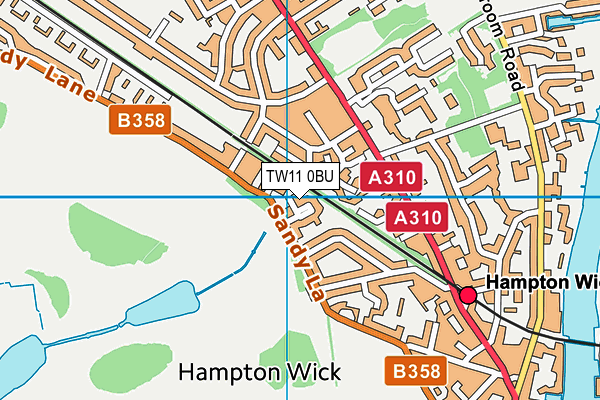 TW11 0BU map - OS VectorMap District (Ordnance Survey)