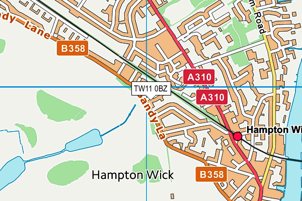 TW11 0BZ map - OS VectorMap District (Ordnance Survey)