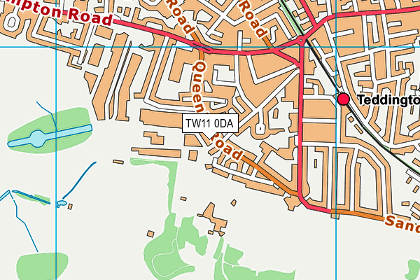 TW11 0DA map - OS VectorMap District (Ordnance Survey)