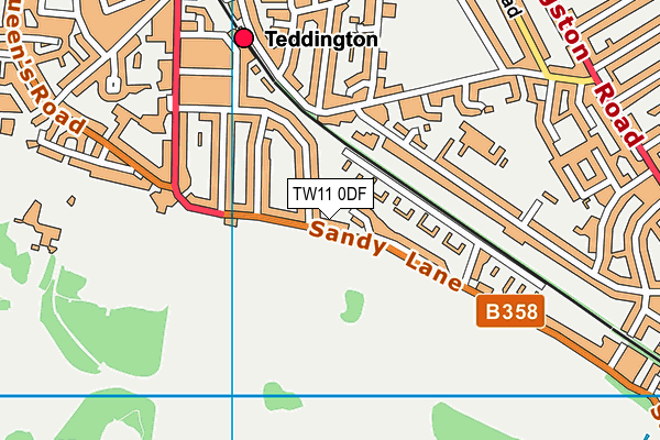 TW11 0DF map - OS VectorMap District (Ordnance Survey)