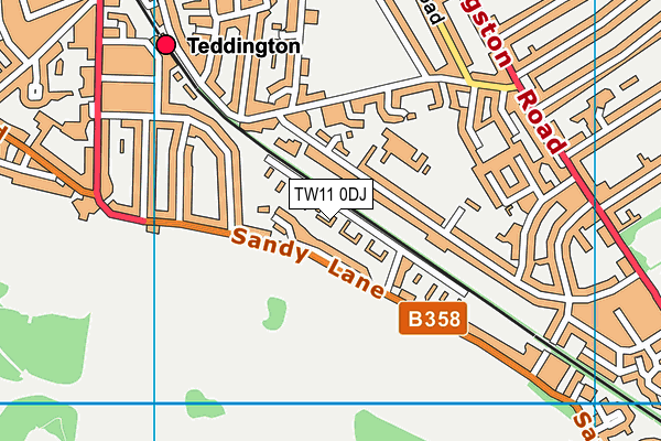 TW11 0DJ map - OS VectorMap District (Ordnance Survey)