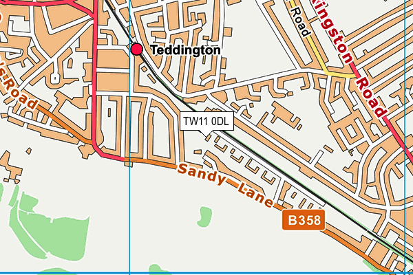 TW11 0DL map - OS VectorMap District (Ordnance Survey)
