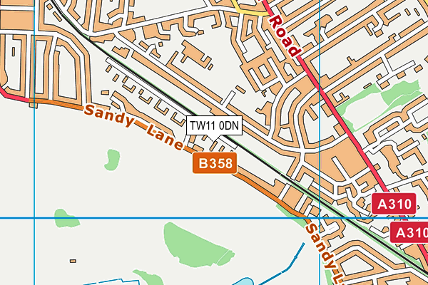 TW11 0DN map - OS VectorMap District (Ordnance Survey)