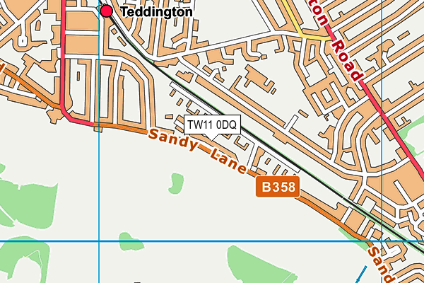 TW11 0DQ map - OS VectorMap District (Ordnance Survey)