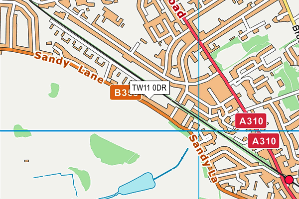 TW11 0DR map - OS VectorMap District (Ordnance Survey)