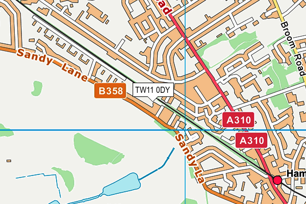 TW11 0DY map - OS VectorMap District (Ordnance Survey)