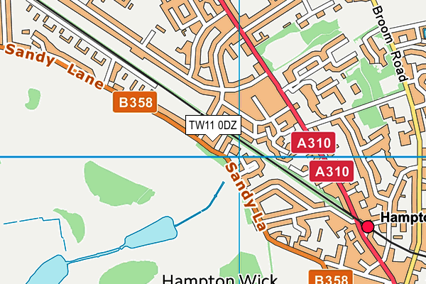TW11 0DZ map - OS VectorMap District (Ordnance Survey)