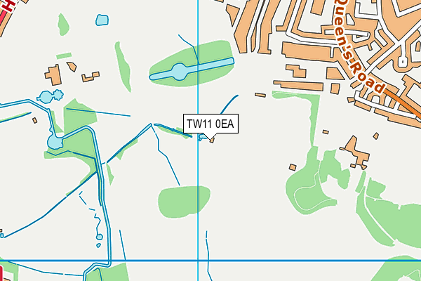 TW11 0EA map - OS VectorMap District (Ordnance Survey)