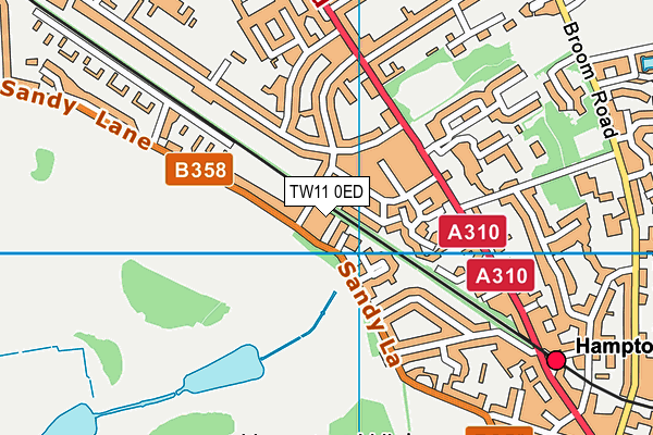 TW11 0ED map - OS VectorMap District (Ordnance Survey)