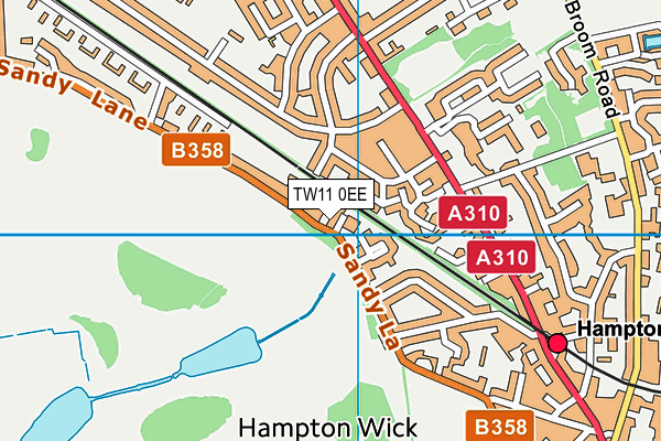 TW11 0EE map - OS VectorMap District (Ordnance Survey)