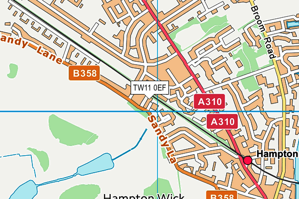 TW11 0EF map - OS VectorMap District (Ordnance Survey)