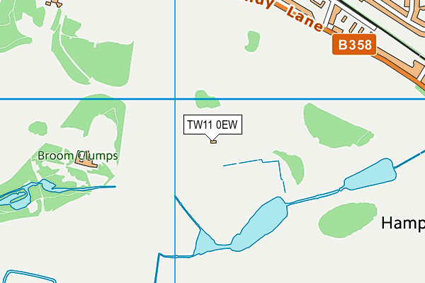 TW11 0EW map - OS VectorMap District (Ordnance Survey)