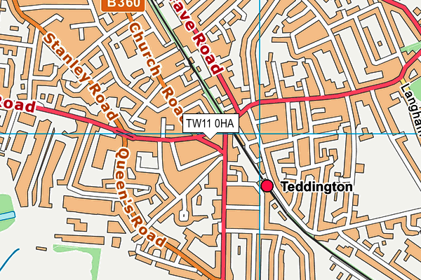 TW11 0HA map - OS VectorMap District (Ordnance Survey)