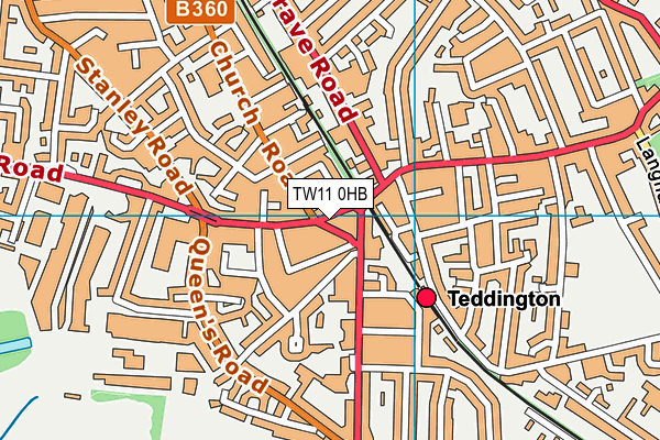 TW11 0HB map - OS VectorMap District (Ordnance Survey)