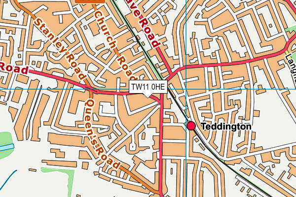 TW11 0HE map - OS VectorMap District (Ordnance Survey)