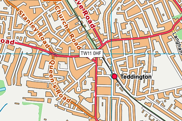 TW11 0HF map - OS VectorMap District (Ordnance Survey)