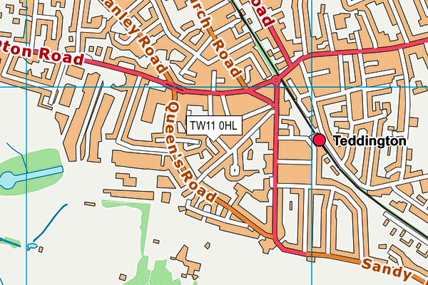 TW11 0HL map - OS VectorMap District (Ordnance Survey)