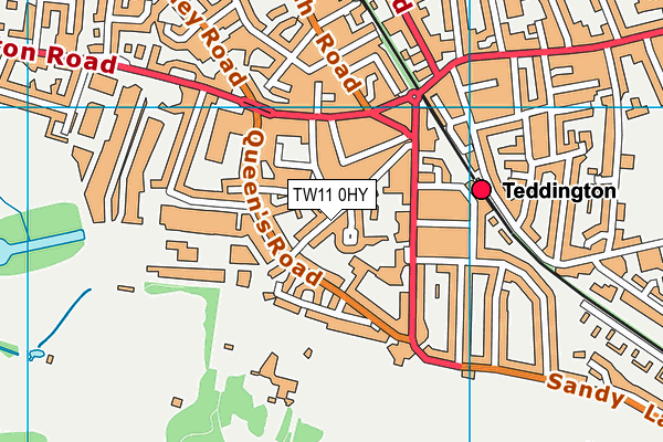 TW11 0HY map - OS VectorMap District (Ordnance Survey)