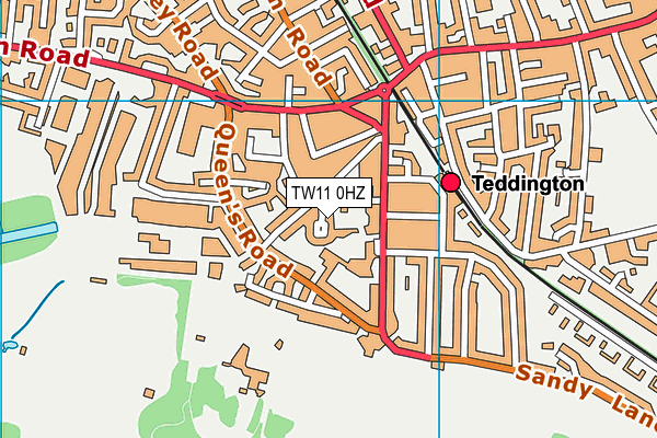 TW11 0HZ map - OS VectorMap District (Ordnance Survey)