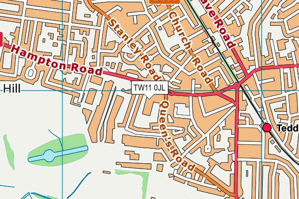 TW11 0JL map - OS VectorMap District (Ordnance Survey)