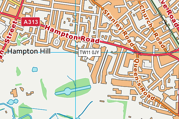 TW11 0JY map - OS VectorMap District (Ordnance Survey)