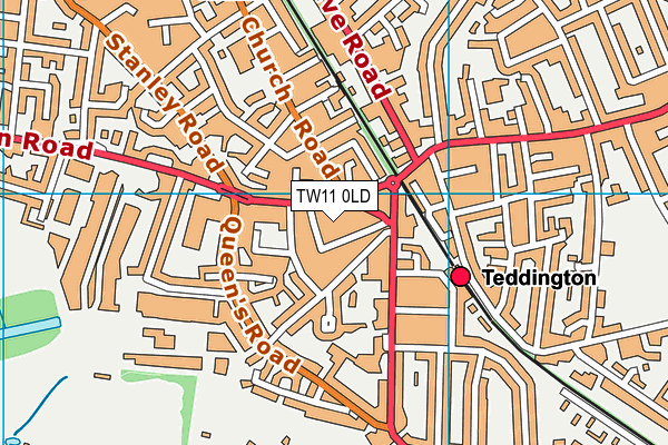 TW11 0LD map - OS VectorMap District (Ordnance Survey)