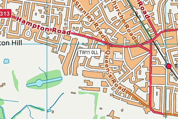 TW11 0LL map - OS VectorMap District (Ordnance Survey)