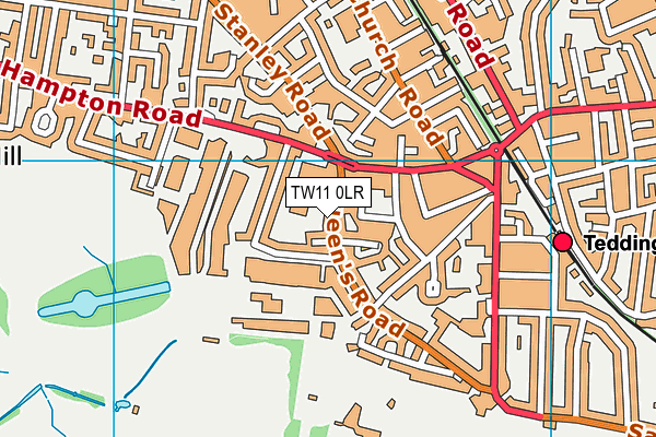 TW11 0LR map - OS VectorMap District (Ordnance Survey)