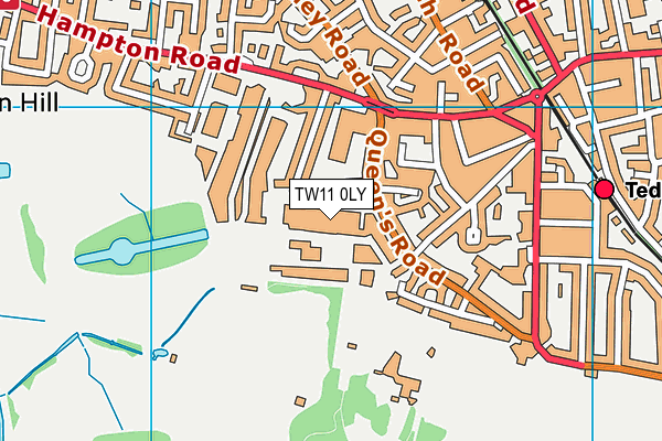 TW11 0LY map - OS VectorMap District (Ordnance Survey)