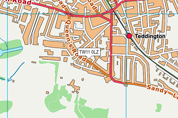 TW11 0LZ map - OS VectorMap District (Ordnance Survey)