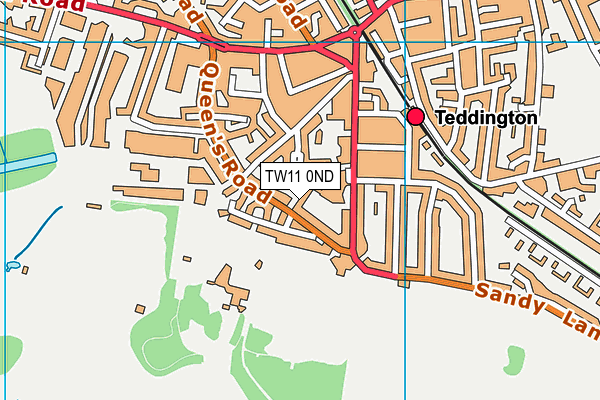 TW11 0ND map - OS VectorMap District (Ordnance Survey)