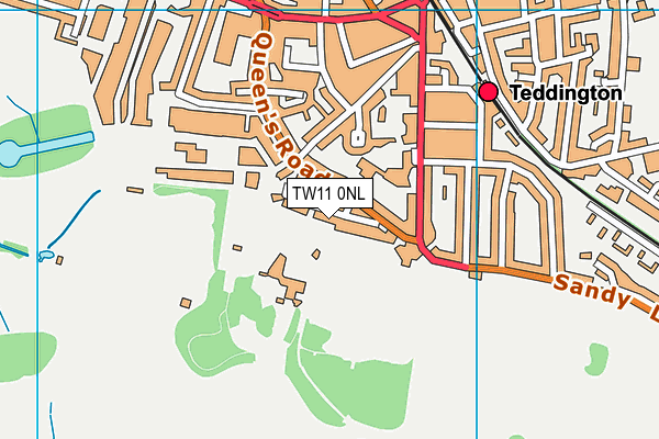 TW11 0NL map - OS VectorMap District (Ordnance Survey)