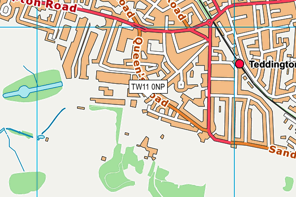 TW11 0NP map - OS VectorMap District (Ordnance Survey)