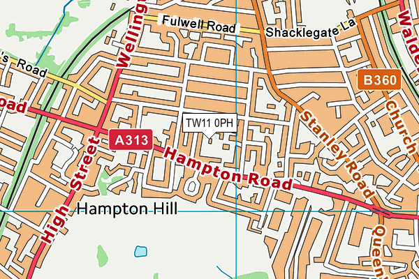 TW11 0PH map - OS VectorMap District (Ordnance Survey)