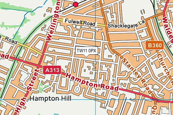 TW11 0PX map - OS VectorMap District (Ordnance Survey)